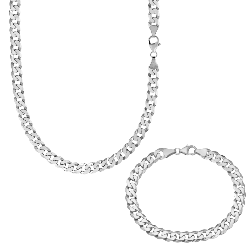 SCHAKELKETTING 925 ZILVER GERHODINEERD 7,80MM