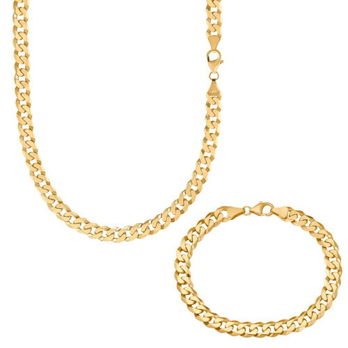 SCHAKELKETTING 925 ZILVER 18 KARAAT VERGULD 7,80MM - IDENTIM®