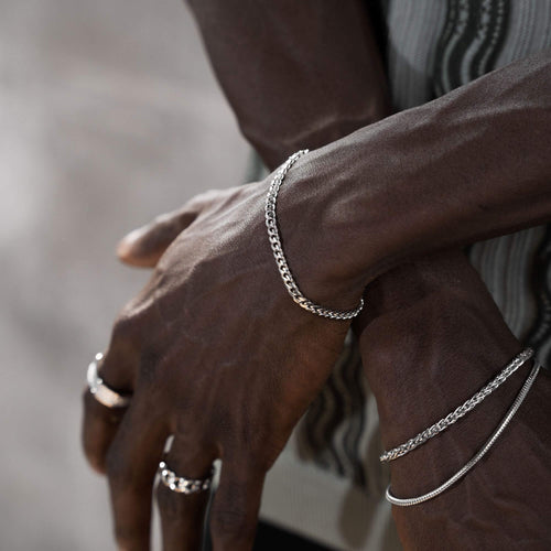 CURB KETTING CUBAANSE ARMBAND 925 ZILVER GERHODINEERD 4,00MM - IDENTIM®