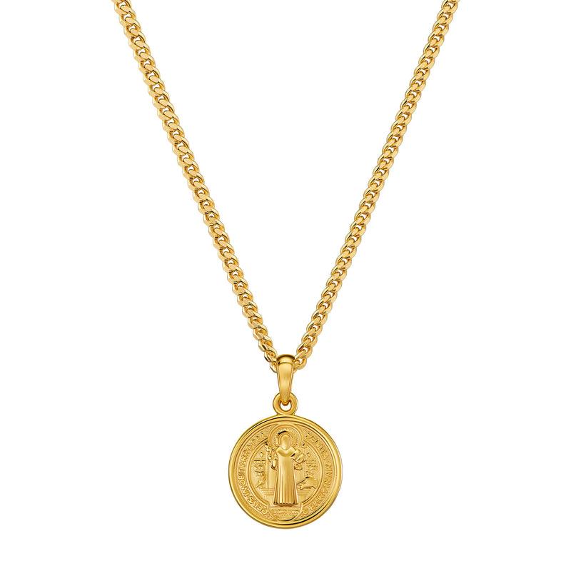 BENEDICTUS COLLIER 925 ZILVER 18 KARAAT VERGULD
