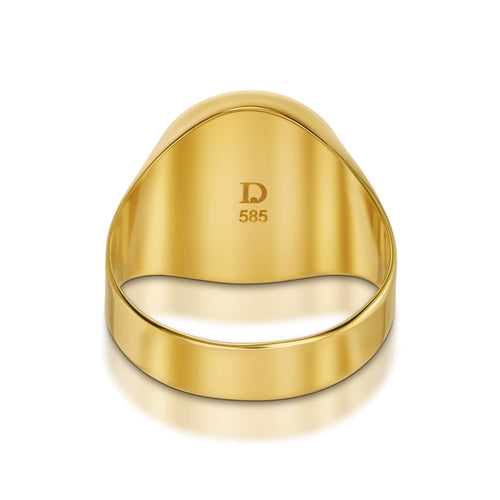 ZEGELRING ONYX OVAAL 585 GOUD - IDENTIM®