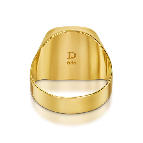 ZEGELRING ONYX VIERKANT 585 GOUD - IDENTIM®