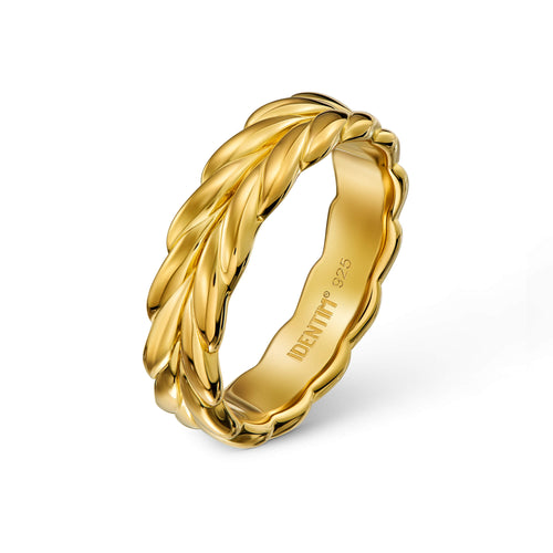 GEVLOCHTEN RING 925 ZILVER 18 KARAAT VERGULD - IDENTIM®
