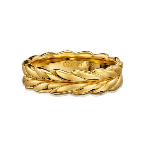 GEVLOCHTEN RING 925 ZILVER 18 KARAAT VERGULD - IDENTIM®