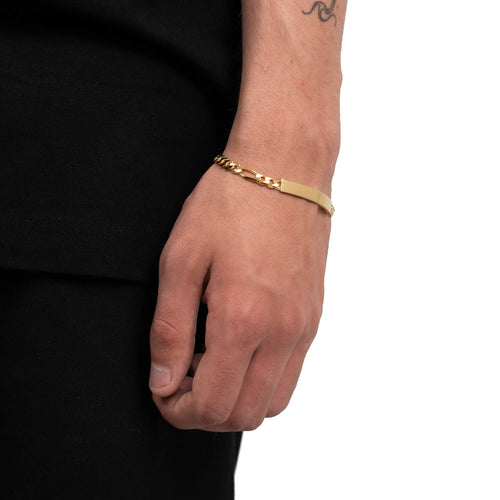 ID ARMBAND FIGARO 925 ZILVER 18 KARAAT VERGULD - IDENTIM®