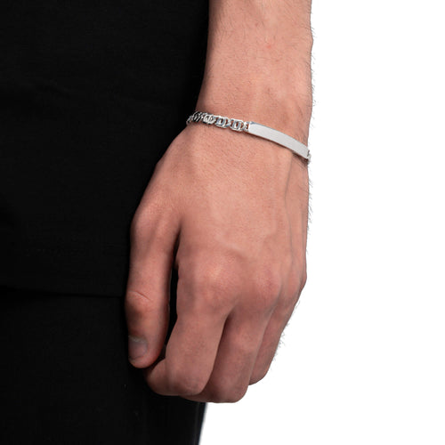 ID ARMBAND TIJGEROOG 925 ZILVER GERHODINEERD - IDENTIM®