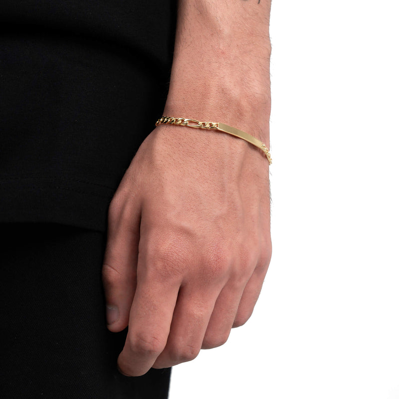 Graveerarmband Graveerplaatje Figaro ID armband