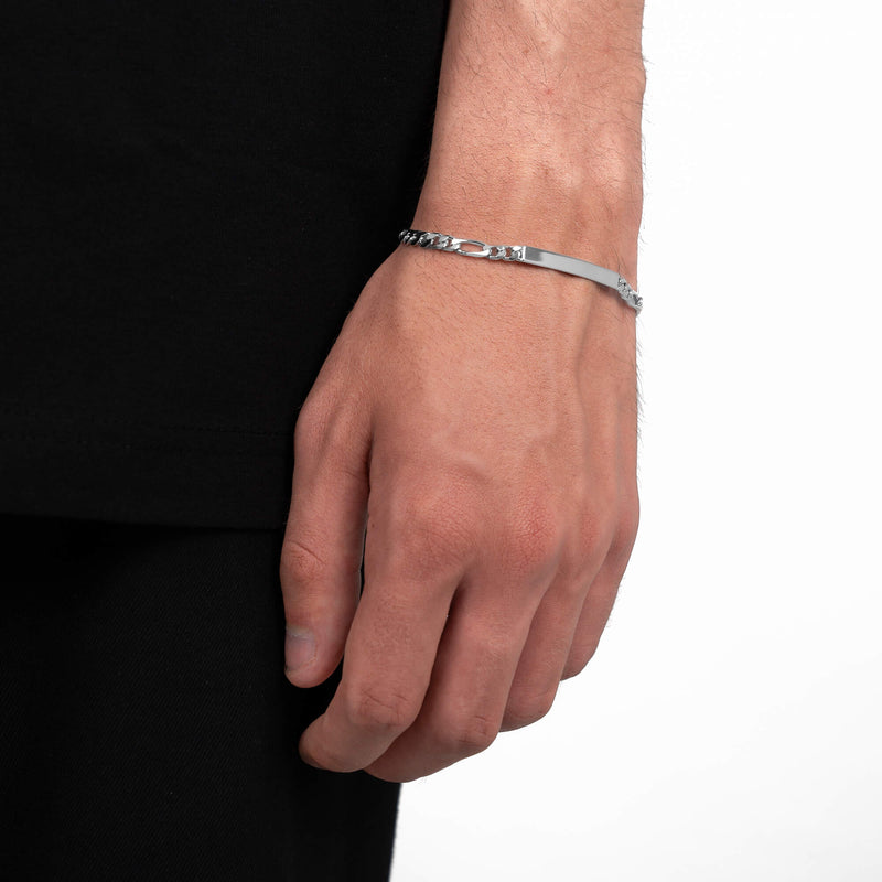 Graveerarmband Graveerplaatje Figaro ID armband