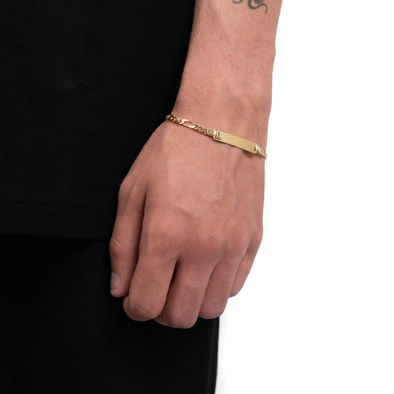 Graveerarmband Graveerplaatje Figaro ID armband