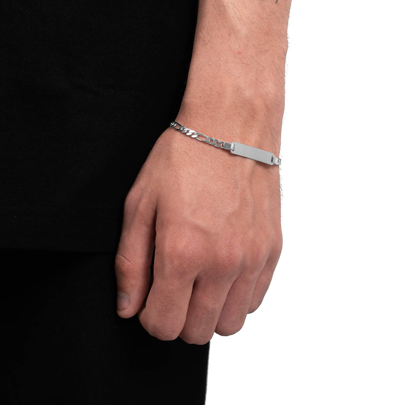 Graveerarmband Graveerplaatje Figaro ID armband