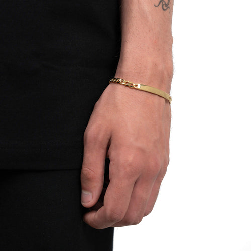 ID ARMBAND TANK CUBAANS 925 ZILVER 18 KARAAT VERGULD - IDENTIM®