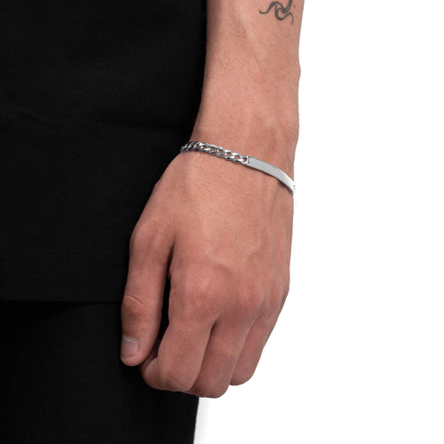 ID ARMBAND TANK CUBAANS 925 ZILVER GERHODINEERD - IDENTIM®