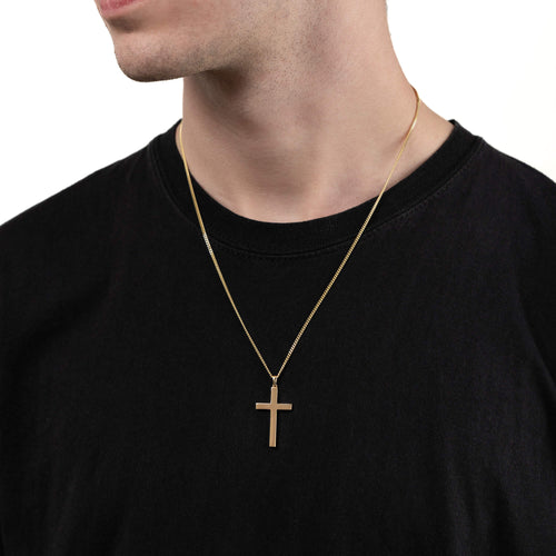 KRUIS COLLIER GEPOLIJST 333 GOUD - IDENTIM®