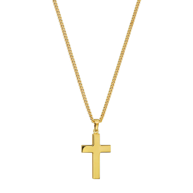 KRUIS KETTING 925 ZILVER 18 KARAAT VERGULD
