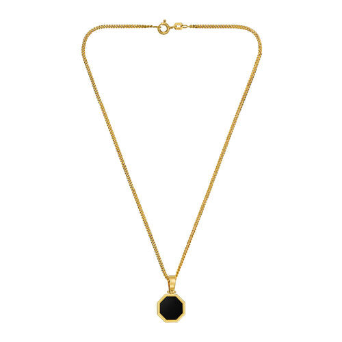 ONYX OCTAGON COLLIER 585 GOUD - IDENTIM®
