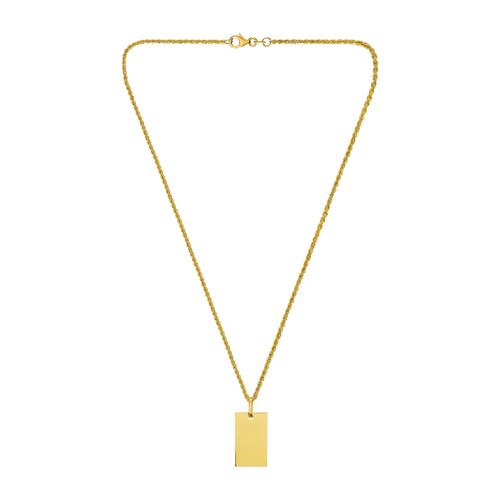 GRAVEERPLAATJE REKBAAR COLLIER 585 GOUD - IDENTIM®