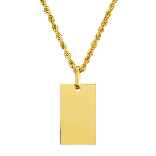 GRAVEERPLAATJE REKBAAR COLLIER 585 GOUD - IDENTIM®