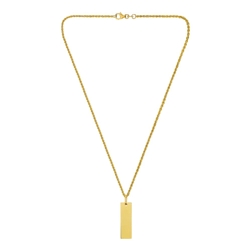 GRAVEERPLAATJE REKBAAR COLLIER 585 GOUD - IDENTIM®