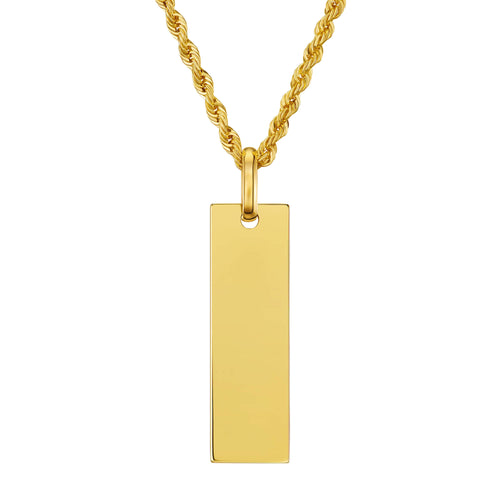 GRAVEERPLAATJE REKBAAR COLLIER 585 GOUD - IDENTIM®