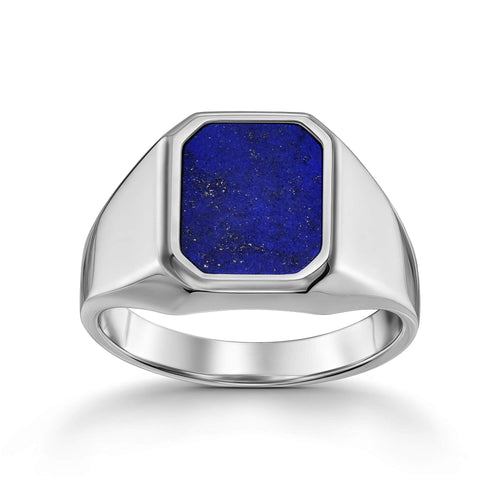 AFSLUITRING LAPIS OKTAGON 585, 750 WITGOUD, 950 PLATINA - IDENTIM®