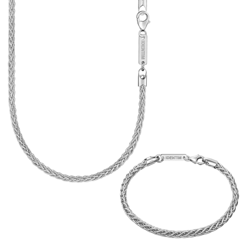 VLECHT KETTING BEZET 925 ZILVER GERHODINEERD 3,60MM