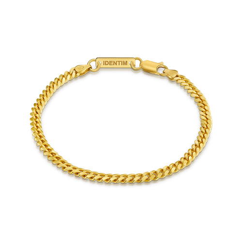 CURB CHAIN CUBAANSE ARMBAND 4.00MM 925 ZILVER 18 KARAAT VERGULD - IDENTIM®