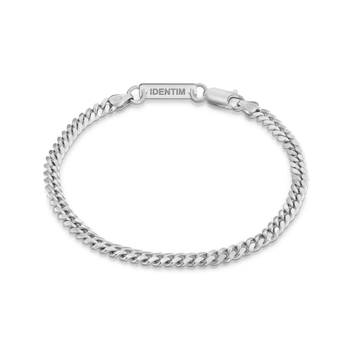 CURB KETTING CUBAANSE ARMBAND 925 ZILVER GERHODINEERD 4,00MM - IDENTIM®