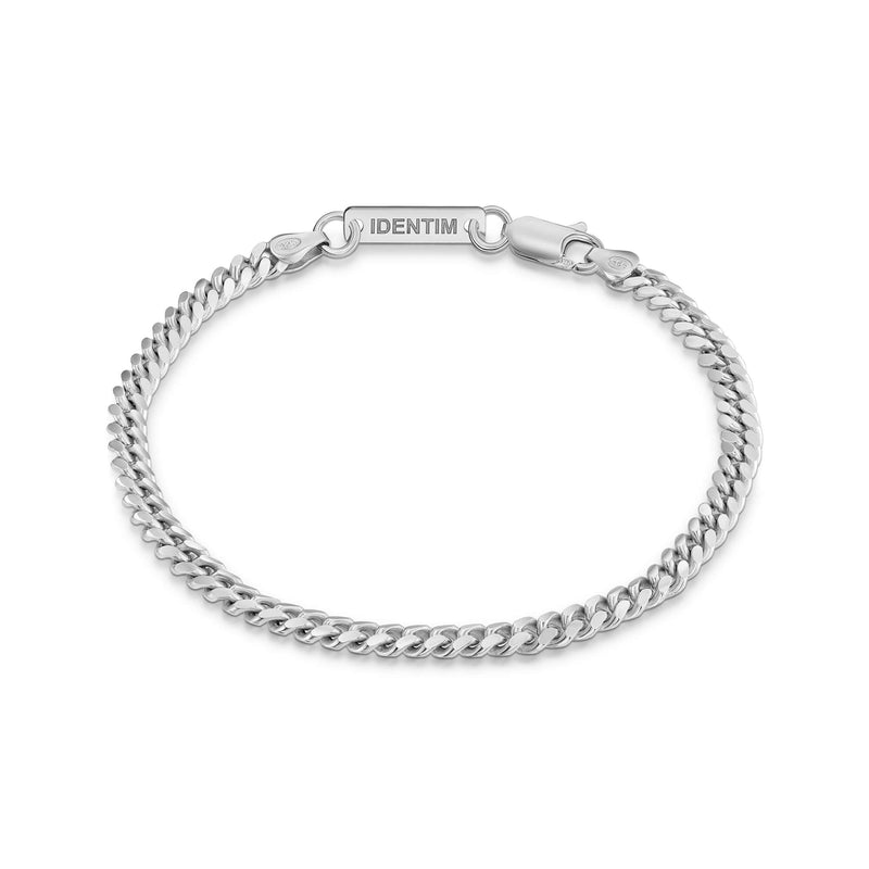 CURB KETTING CUBAANSE ARMBAND 925 ZILVER GERHODINEERD 4,00MM