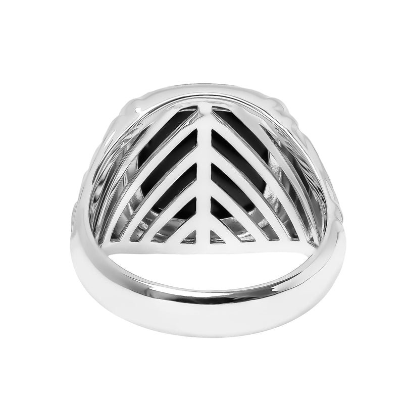 ART NOUVEAU ZEGELRING MALACHIET 585, 750 WITGOUD, 950 PLATINA