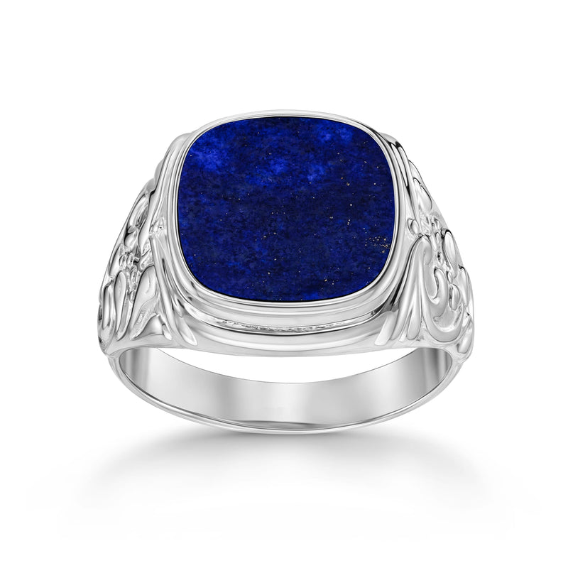 ART NOUVEAU ZEGELRING LAPIS 585, 750 WITGOUD, 950 PLATINA