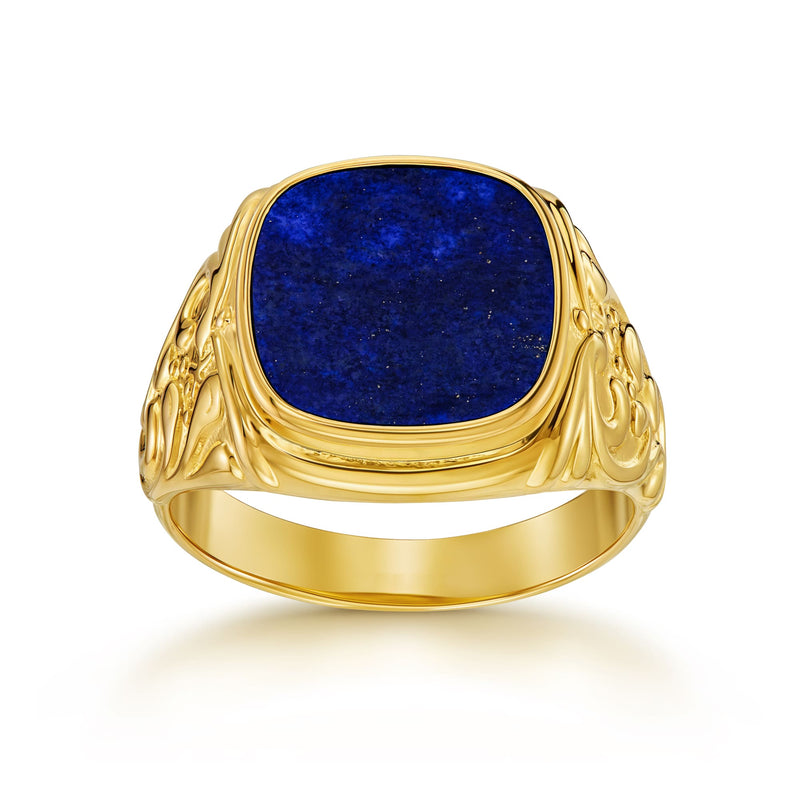 ART NOUVEAU ZEGELRING LAPIS 585, 750 GOUD