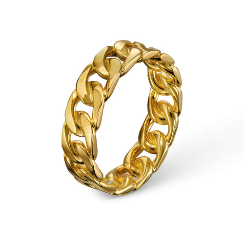 CUBAAN/ARMOUR RING 925 ZILVER 18 KARAAT VERGULD - IDENTIM®