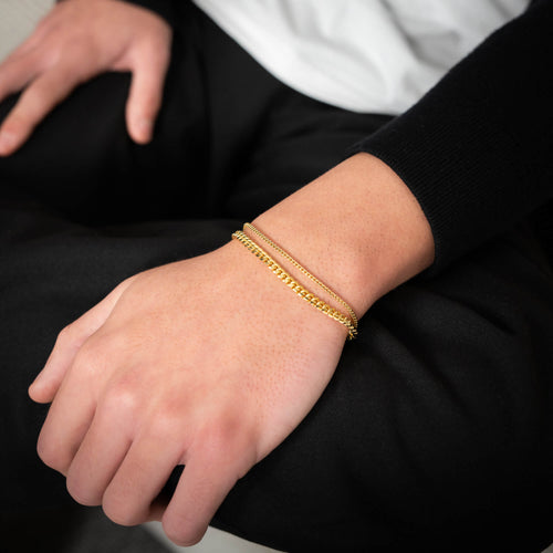 ARMBANDSET PANZER FRANCO 925 ZILVER 18 KARAAT VERGULD - IDENTIM®