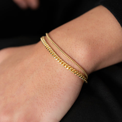 ARMBANDSET PANZER FRANCO 925 ZILVER 18 KARAAT VERGULD - IDENTIM®