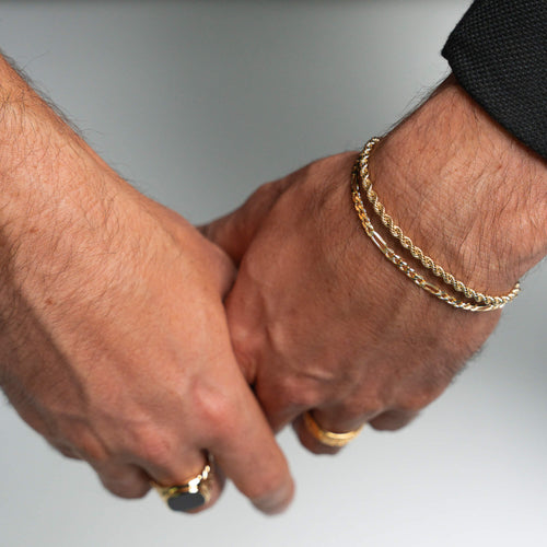 FIGARO COLLIER ARMBAND 3.40MM 925 ZILVER 18 KARAAT VERGULD - IDENTIM®