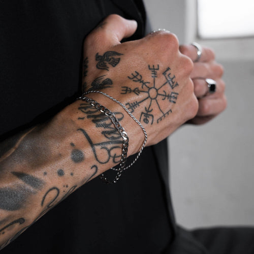 ARMBANDSET HARNASKOORD ZILVEREN ARMBAND 925 ZILVER GERHODINEERD - IDENTIM®