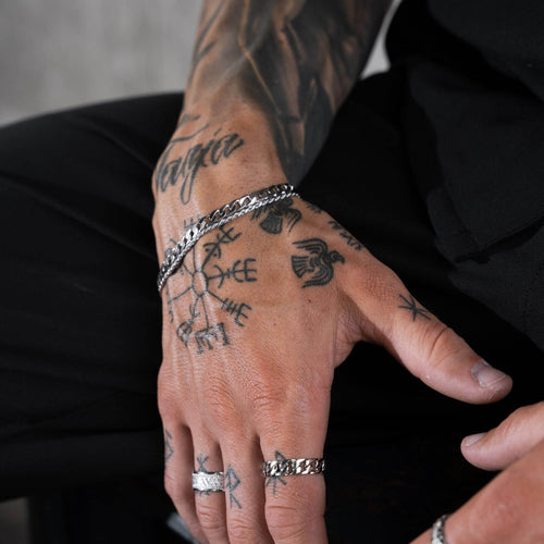 ARMBANDSET HARNASKOORD ZILVEREN ARMBAND 925 ZILVER GERHODINEERD - IDENTIM®