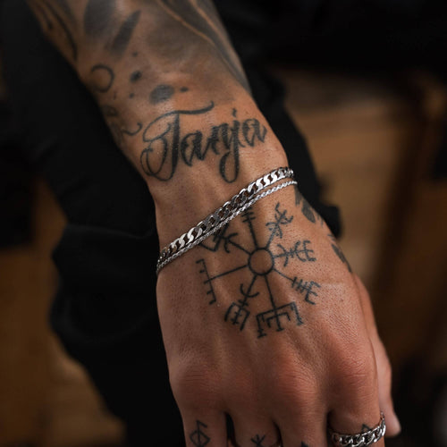 ARMBANDSET HARNASKOORD ZILVEREN ARMBAND 925 ZILVER GERHODINEERD - IDENTIM®