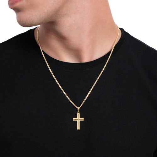 KRUIS COLLIER 925 ZILVER 18 KARAAT VERGULD - IDENTIM®