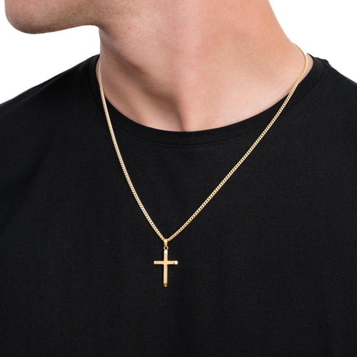 KRUIS COLLIER 925 ZILVER 18 KARAAT VERGULD - IDENTIM®