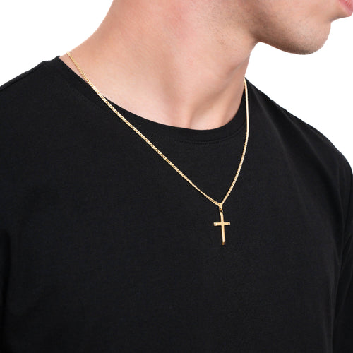 KRUIS COLLIER 925 ZILVER 18 KARAAT VERGULD - IDENTIM®