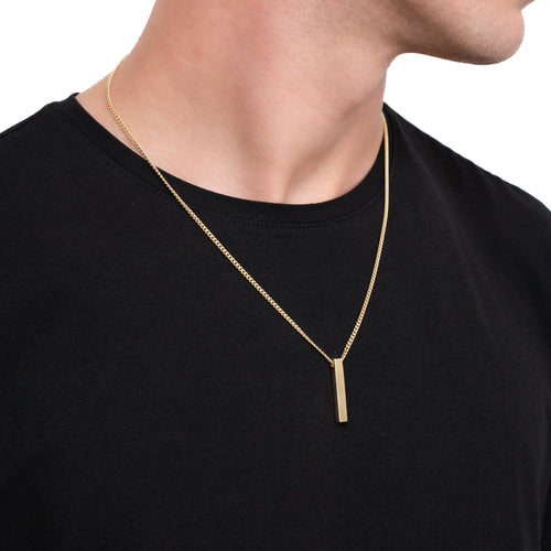 BAR COLLIER GEPOLIJST 925 ZILVER 18 KARAAT VERGULD - IDENTIM®