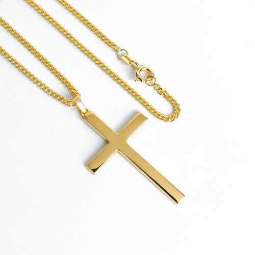 KRUIS COLLIER GEPOLIJST 333 GOUD - IDENTIM®