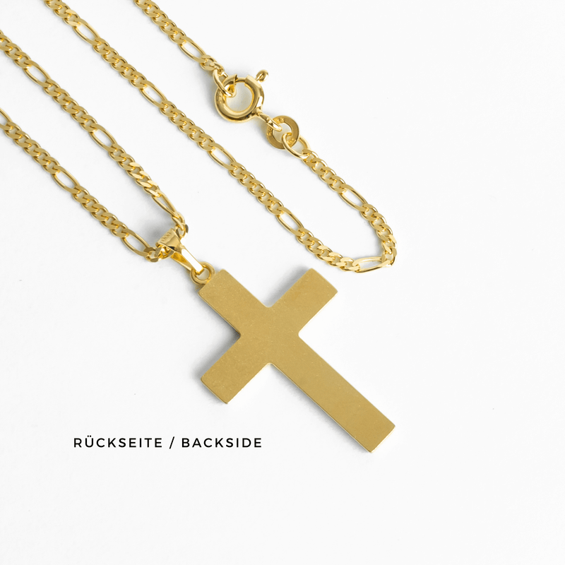 KRUIS KETTING GEPOLIJST 333 GOUD