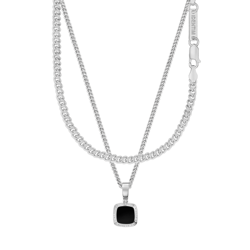 ART NOUVEAU COLLIER KRULKETTING SET 925 ZILVER GERHODINEERD