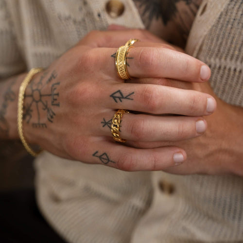 CUBAAN/ARMOUR RING 925 ZILVER 18 KARAAT VERGULD - IDENTIM®