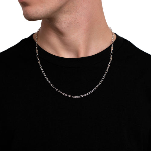 PAPERCLIP KETTING GOUD 3.50MM 585 WITGOUD - IDENTIM®