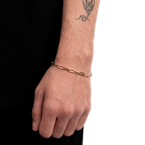 PAPERCLIP ARMBAND GOUD 4,50MM 585 GOUD - IDENTIM®