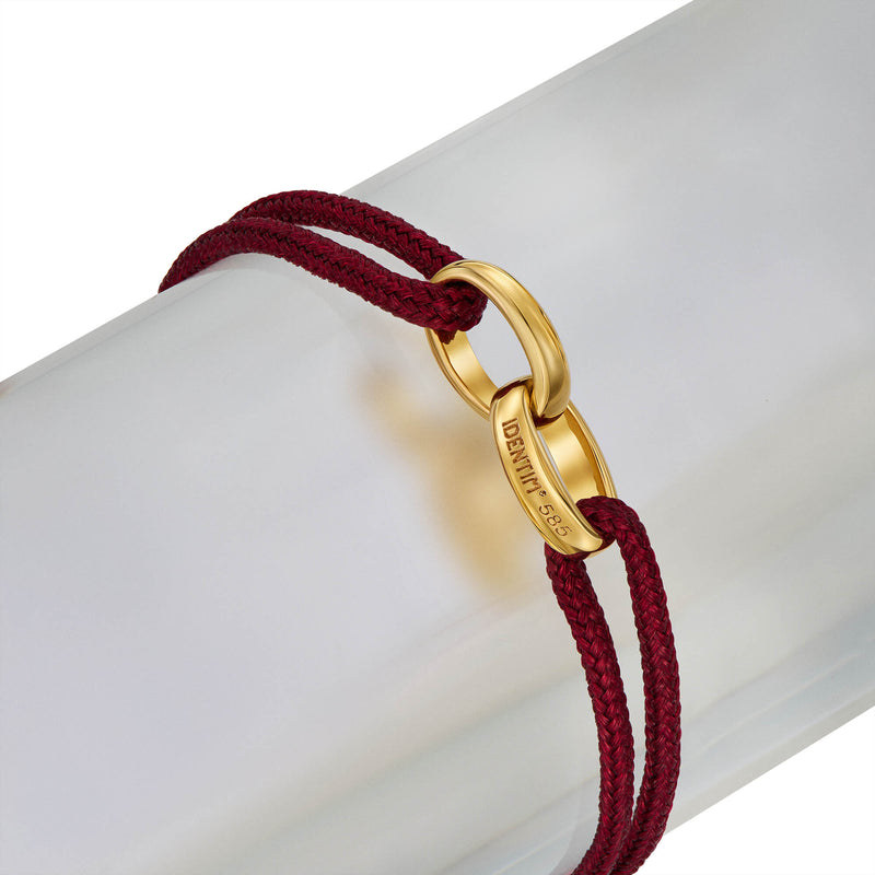 GLORIE ARMBAND BORDEAUX STOF ARMBAND 585 GOUD