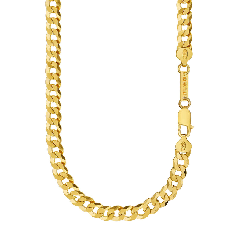 KRULKETTING 925 ZILVER 18 KARAAT VERGULD 7,80MM